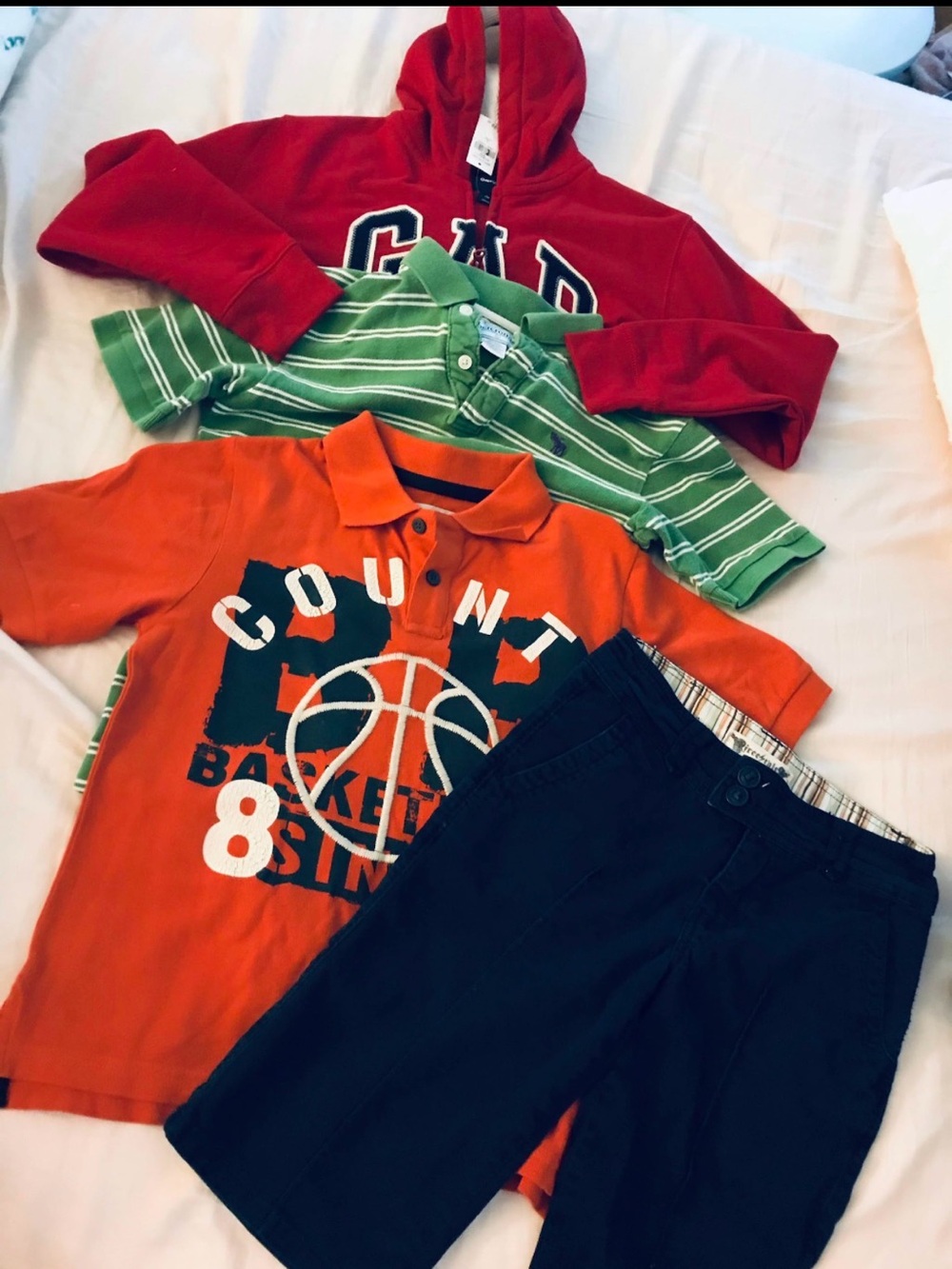 NWT 4pcs Boy GAP Hoodie TCP Polo Top  Navy Shorts 7/8